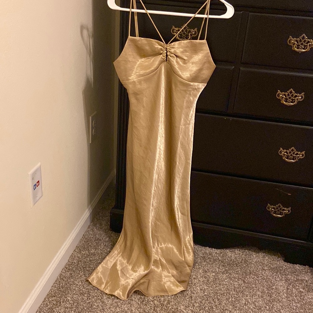 Gold Midi Dress